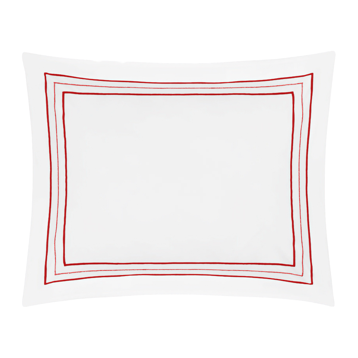 Sham Silo of Home Treasures Triad Bedding in White/Bright Red Color