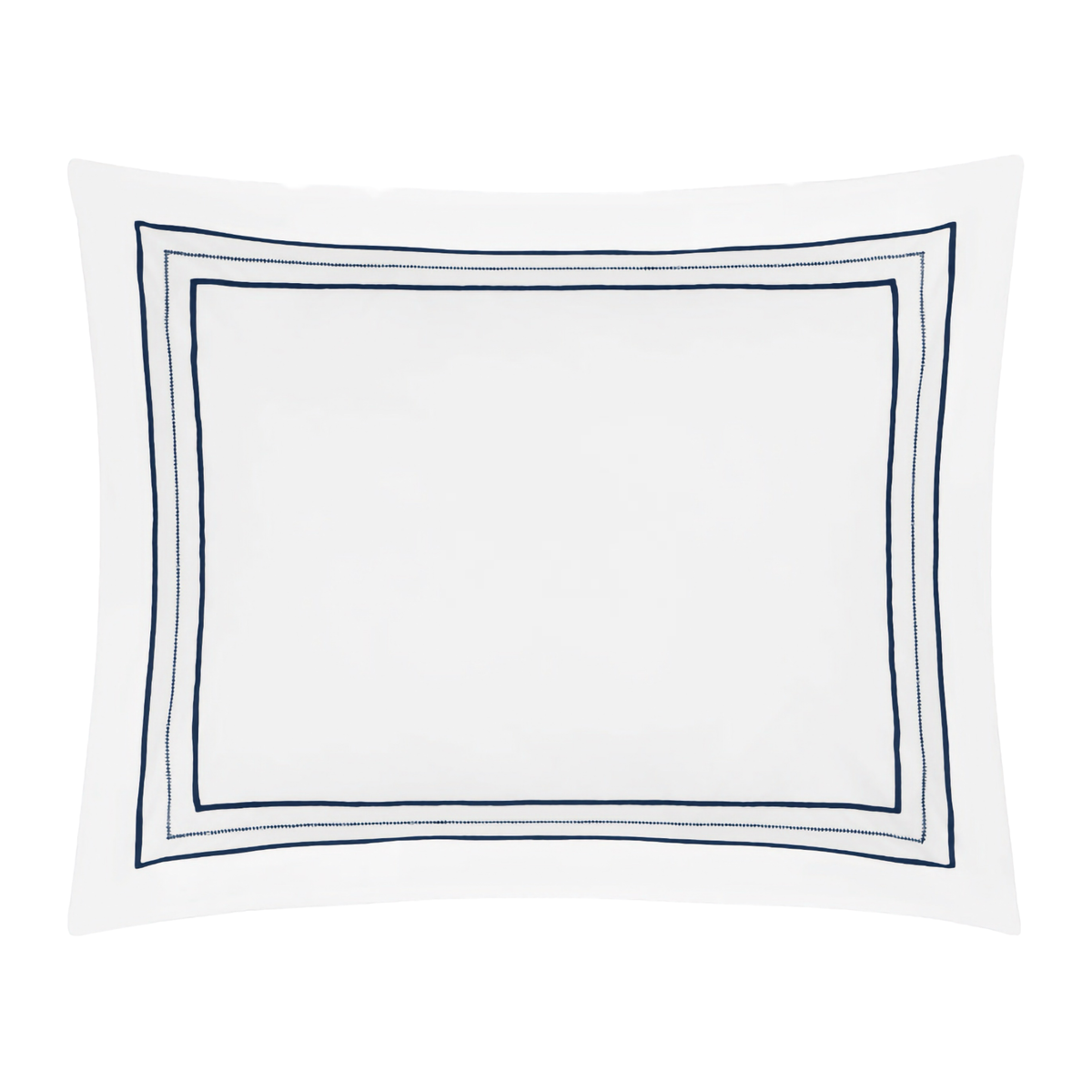 Sham Silo of Home Treasures Triad Bedding in White/Navy Blue Color