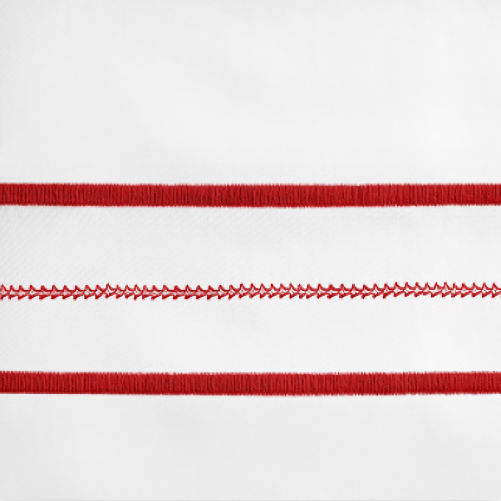 Lifestyle Image of Home Treasures Triad Bedding with White/Bright Red Swatch