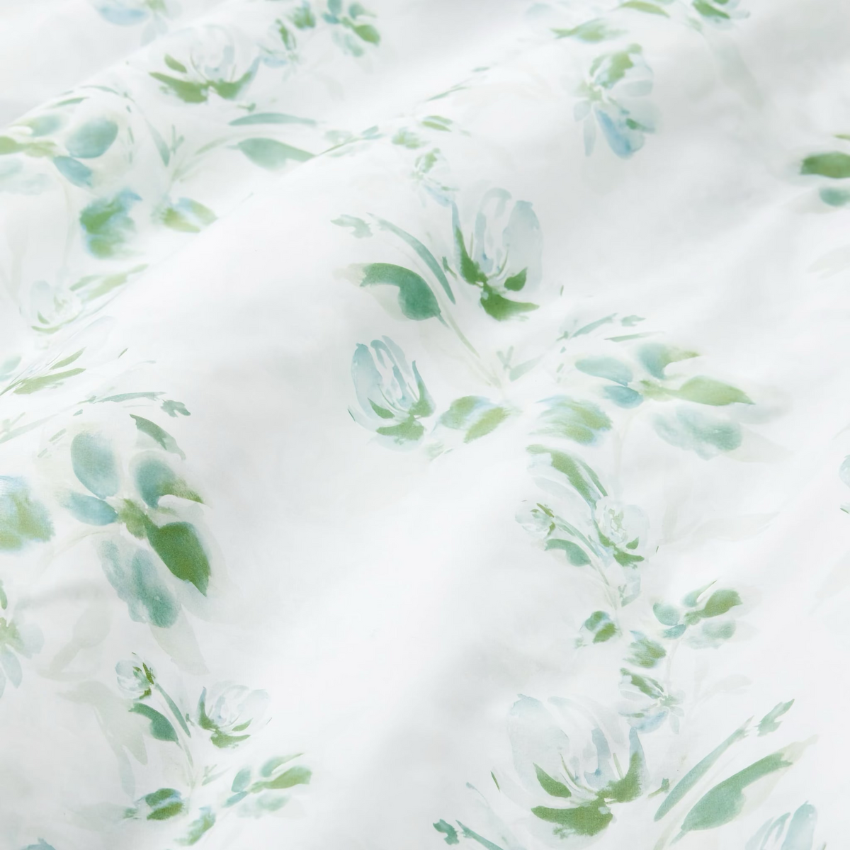 Fabric Closeup of Poolside color Sferra Rosa Duvet Cover and Shams