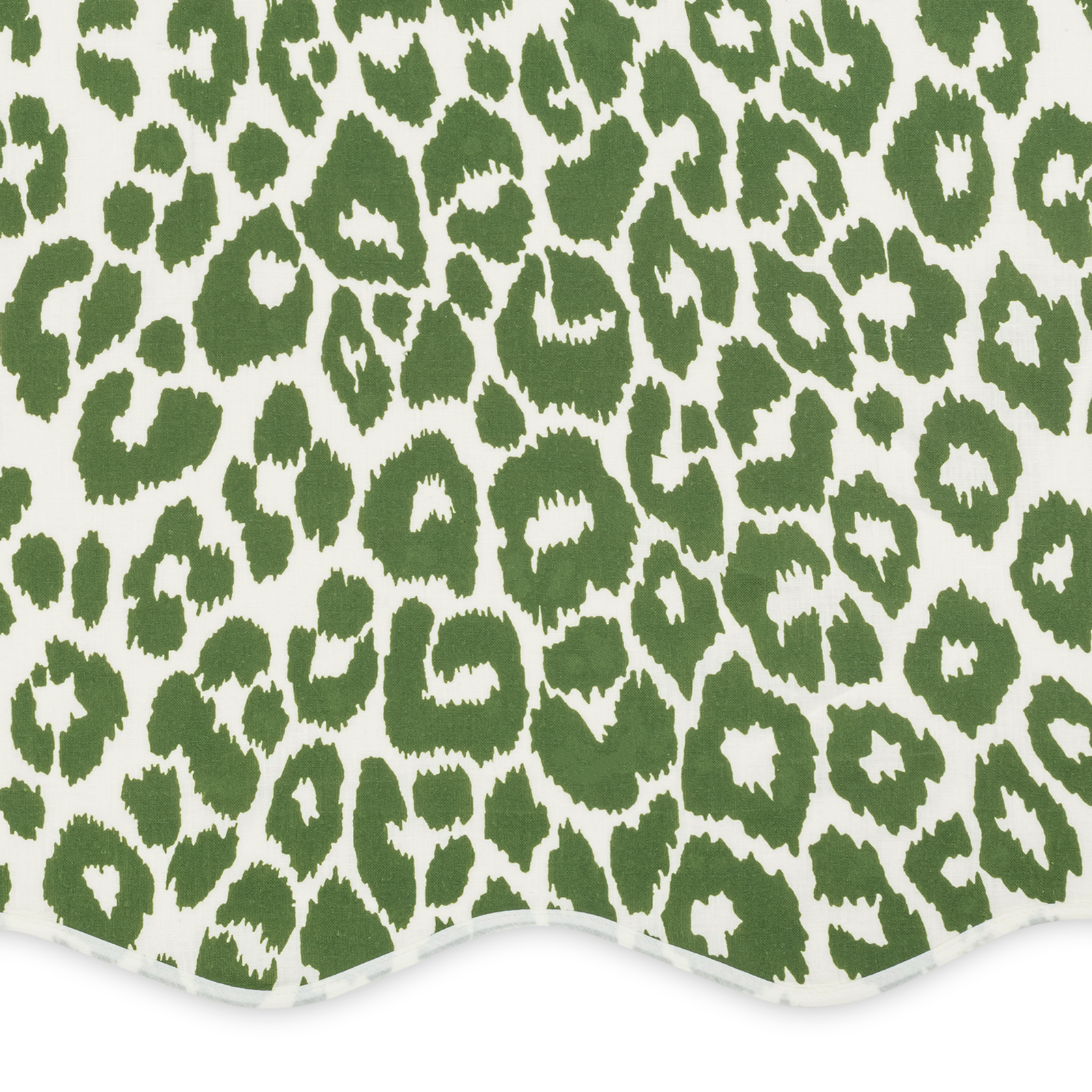 Matouk Schumacher Iconic Leopard Shower Curtain in Green