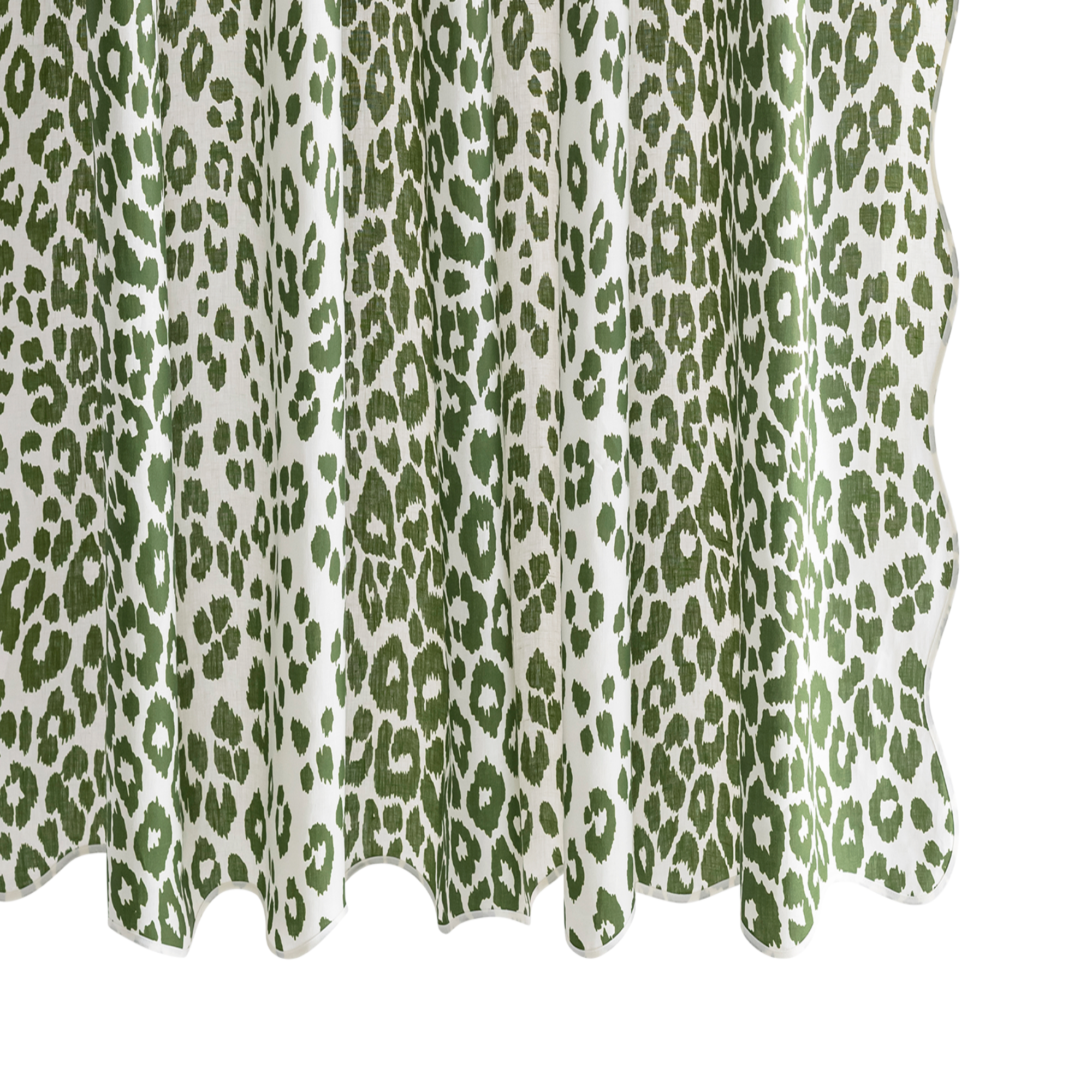 Matouk Schumacher Iconic Leopard Shower Curtain in Green