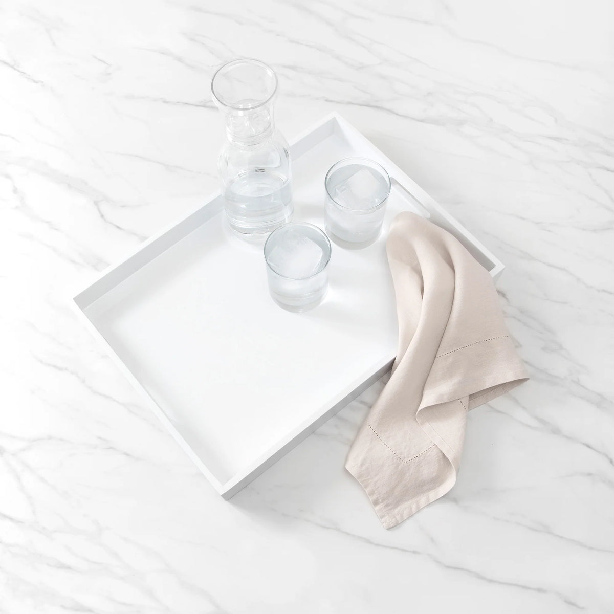 Kassatex Lacca Nesting Tray - White/White