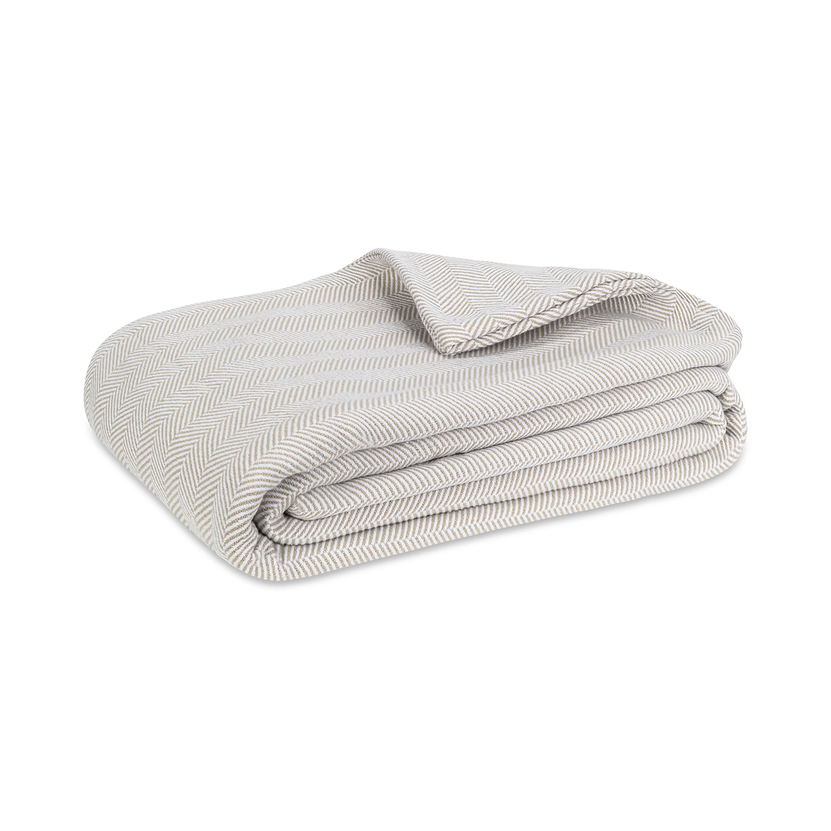 Folded Lands Downunder Capri Herringbone Cotton Blanket in Dune Color