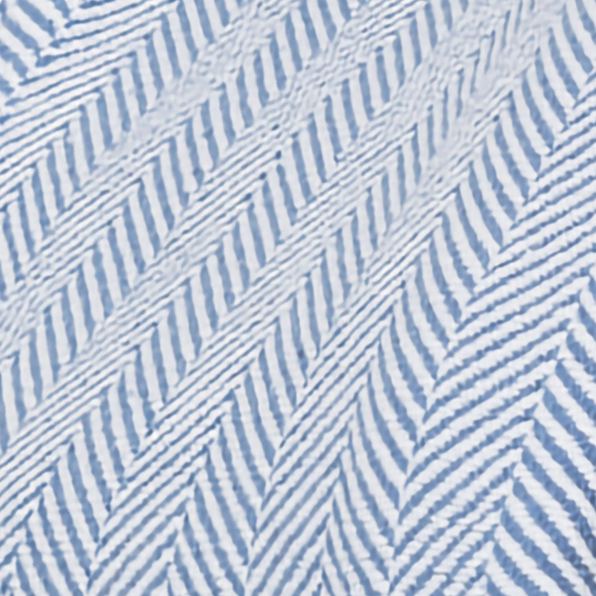 Fabric Closeup of Lands Downunder Capri Herringbone Cotton Blanket in Azure Color