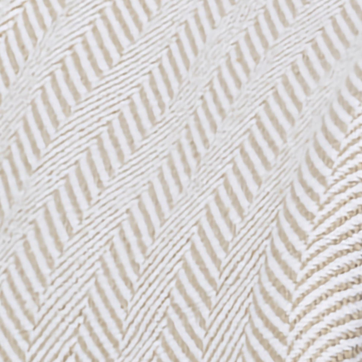 Fabric Closeup of Lands Downunder Capri Herringbone Cotton Blanket in Dune Color