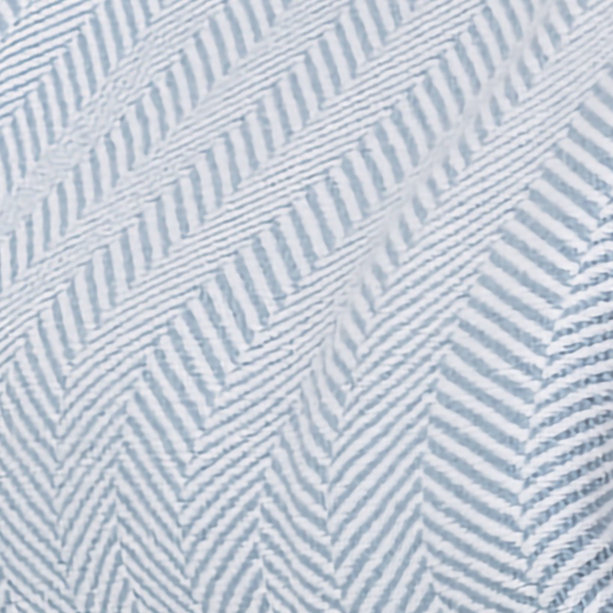 Fabric Closeup of Lands Downunder Capri Herringbone Cotton Blanket in Glacier Color