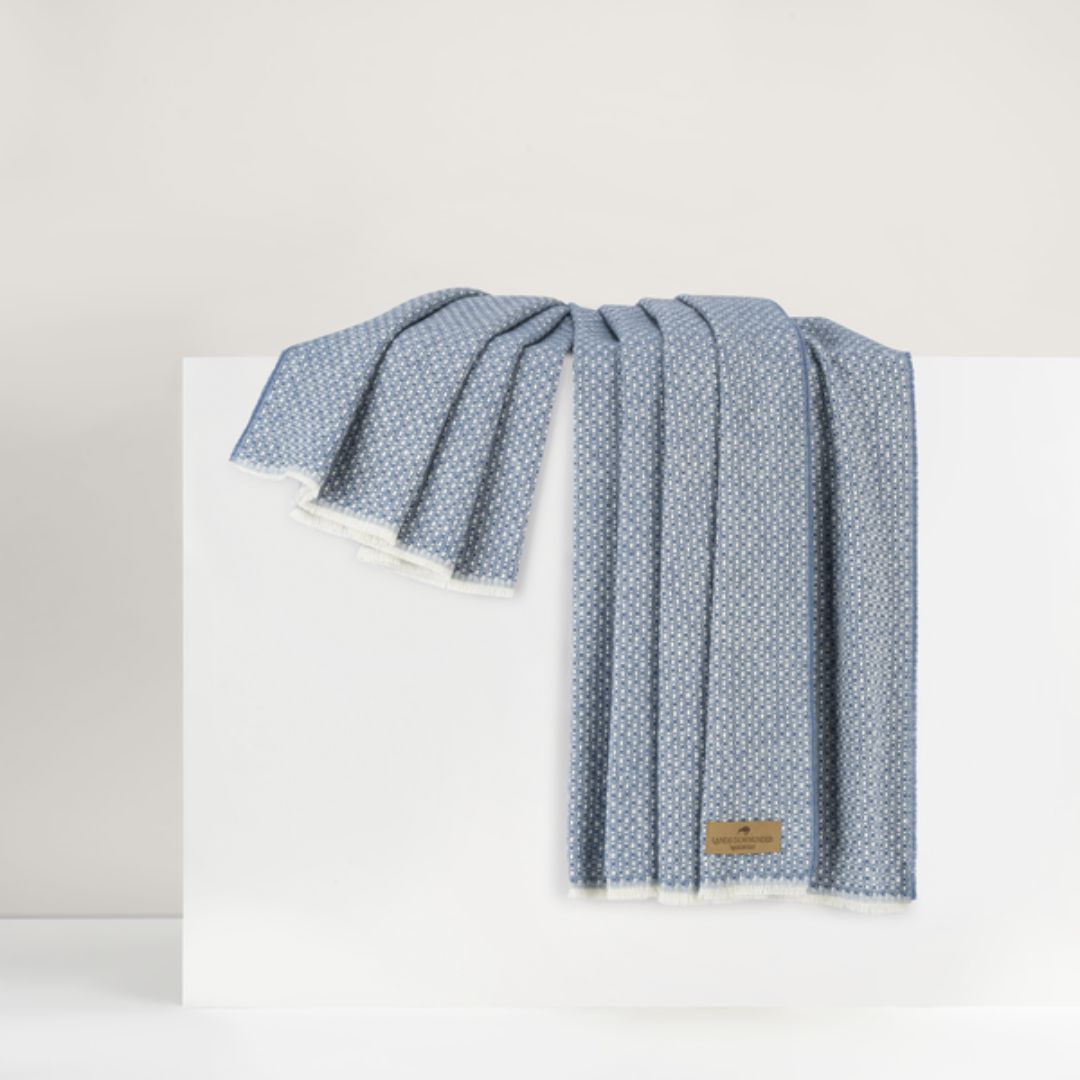 Lands Downunder Hudson Valley Throw in Chambray color