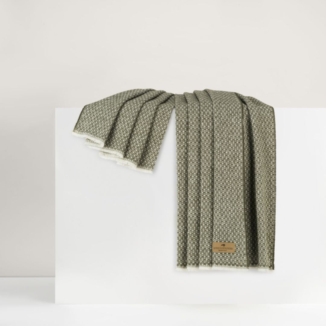 Lands Downunder Hudson Valley Throw in Chive color
