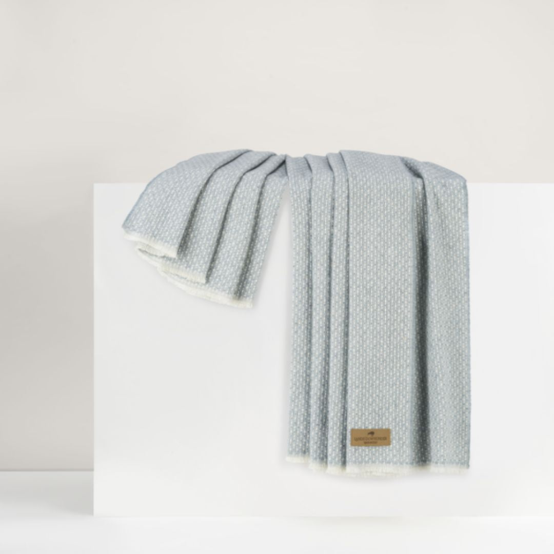 Lands Downunder Hudson Valley Throw in Crystal Blue color