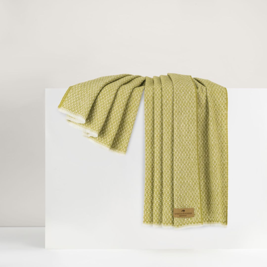 Lands Downunder Hudson Valley Throw in Lemongrass color