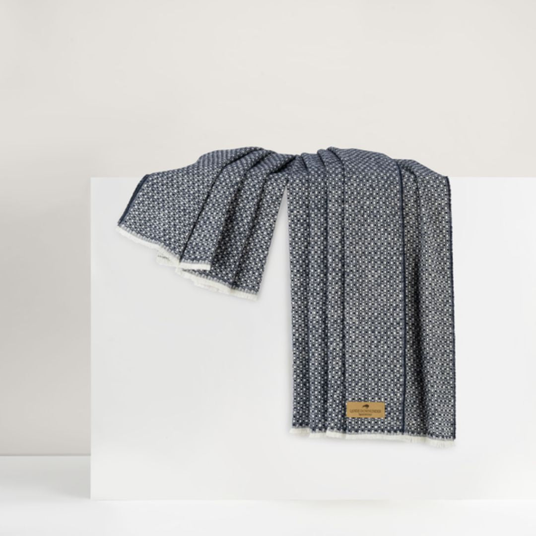 Lands Downunder Hudson Valley Throw in Navy color