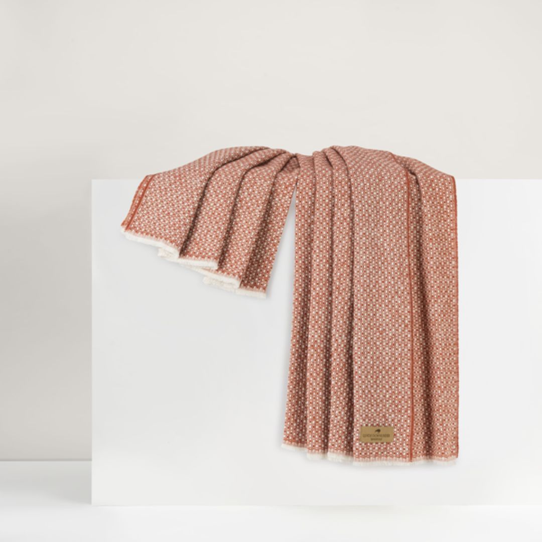 Lands Downunder Hudson Valley Throw in Spicy Orange color