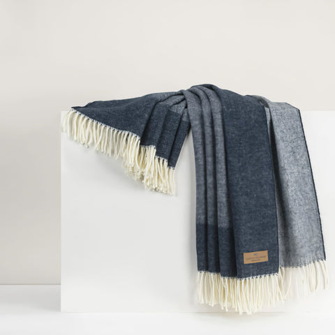 Lands Downunder Border Herringbone Throw - Navy featured image