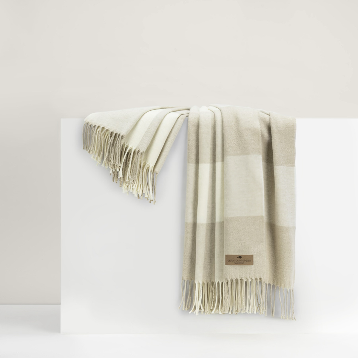 Draped Lands Downunder Buffalo Check Throw in Birch Color