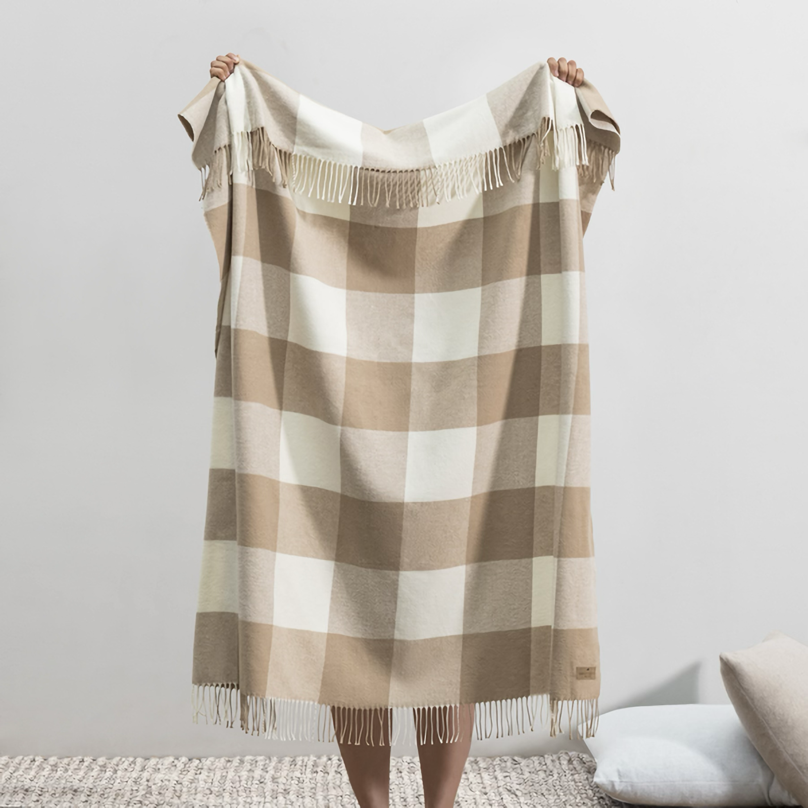 Folded Lands Downunder Buffalo Check Throw in Dune Color