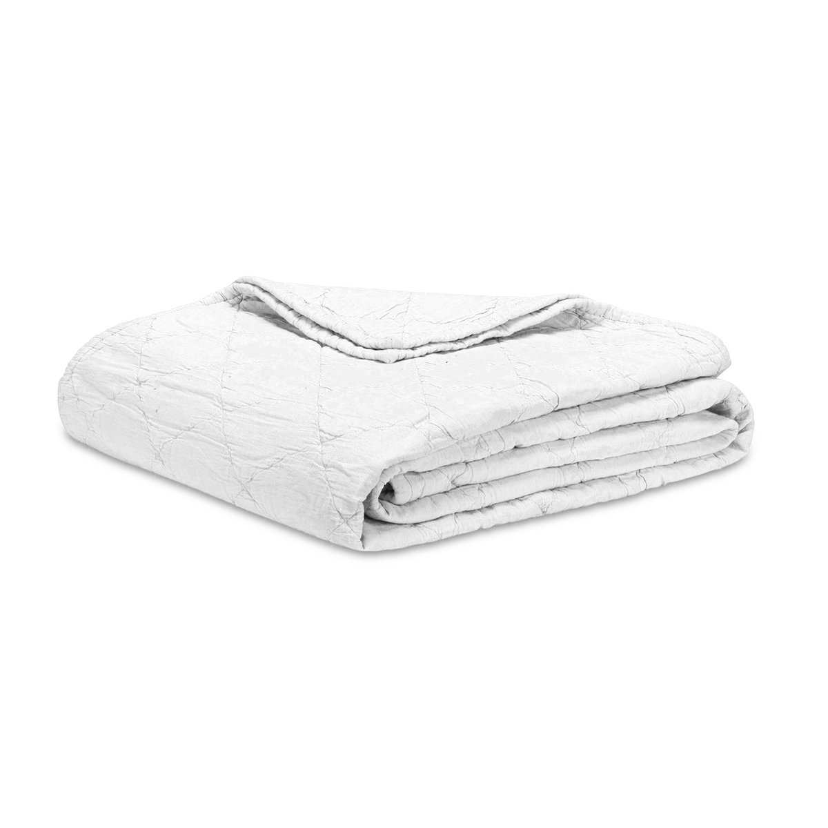 Folded Lands Downunder Easton Quilted Cotton Blanket in White Color