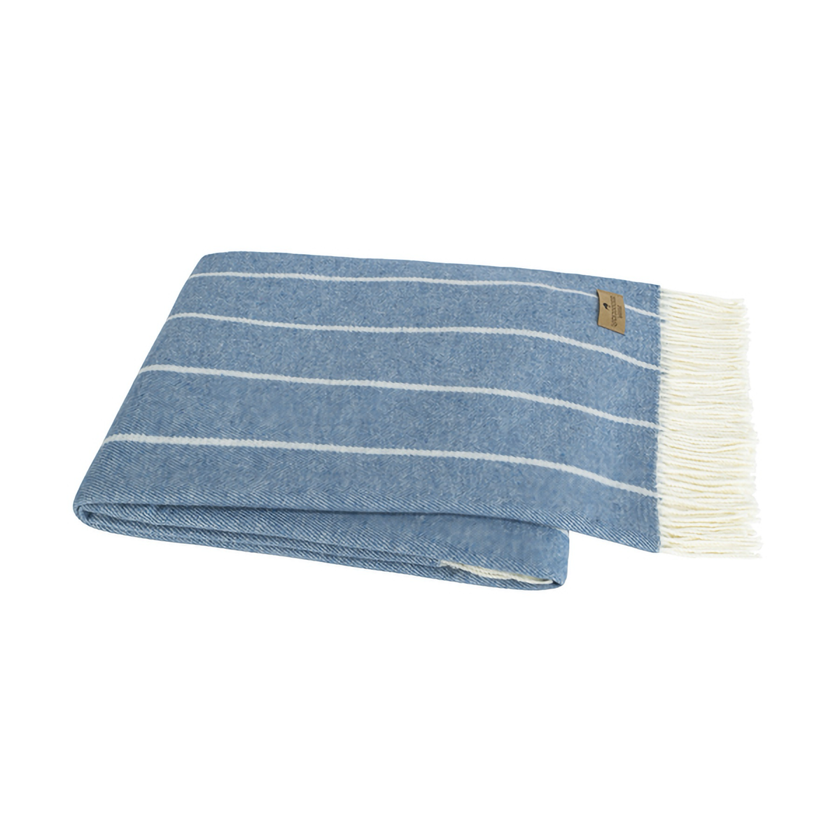 Folded Lands Downunder Fiji Stripe Throw in Blue Denim Color