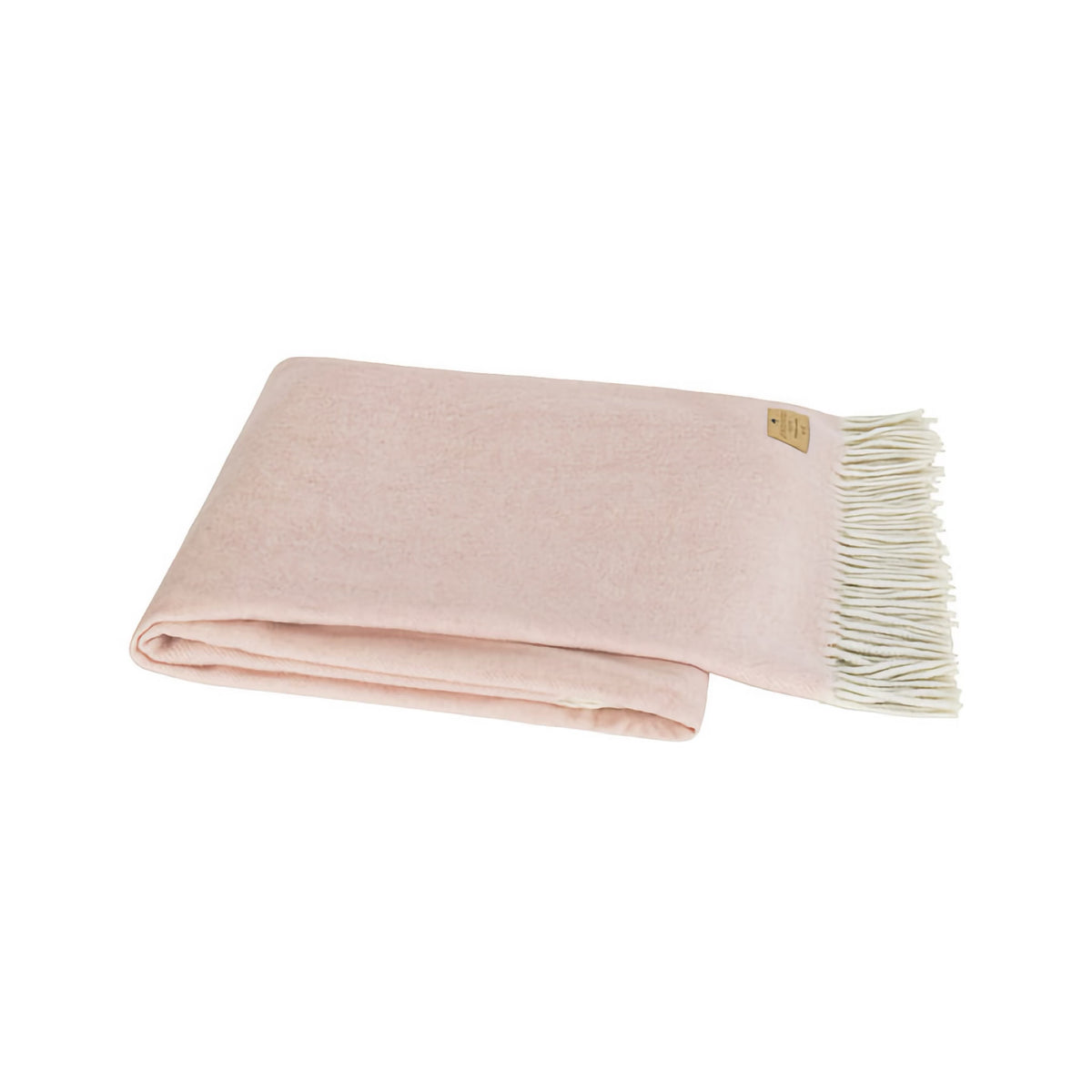 Folded Lands Downunder Herringbone Cashmere Throw in Pink color