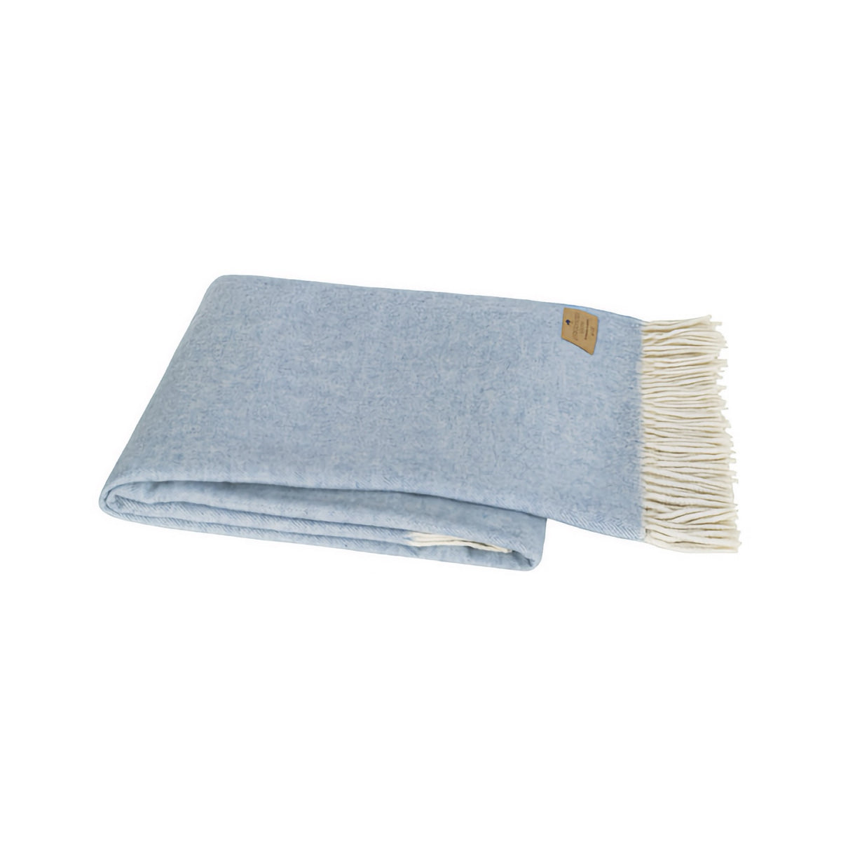 Folded Lands Downunder Herringbone Cashmere Throw in Sky Blue color