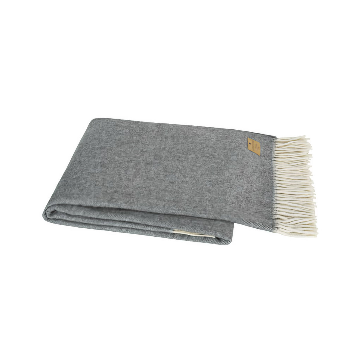 Folded Lands Downunder Herringbone Cashmere Throw in Slate color
