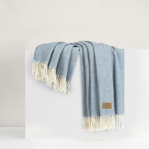 Lands Downunder Herringbone Cashmere Throw - Sky Blue featured image