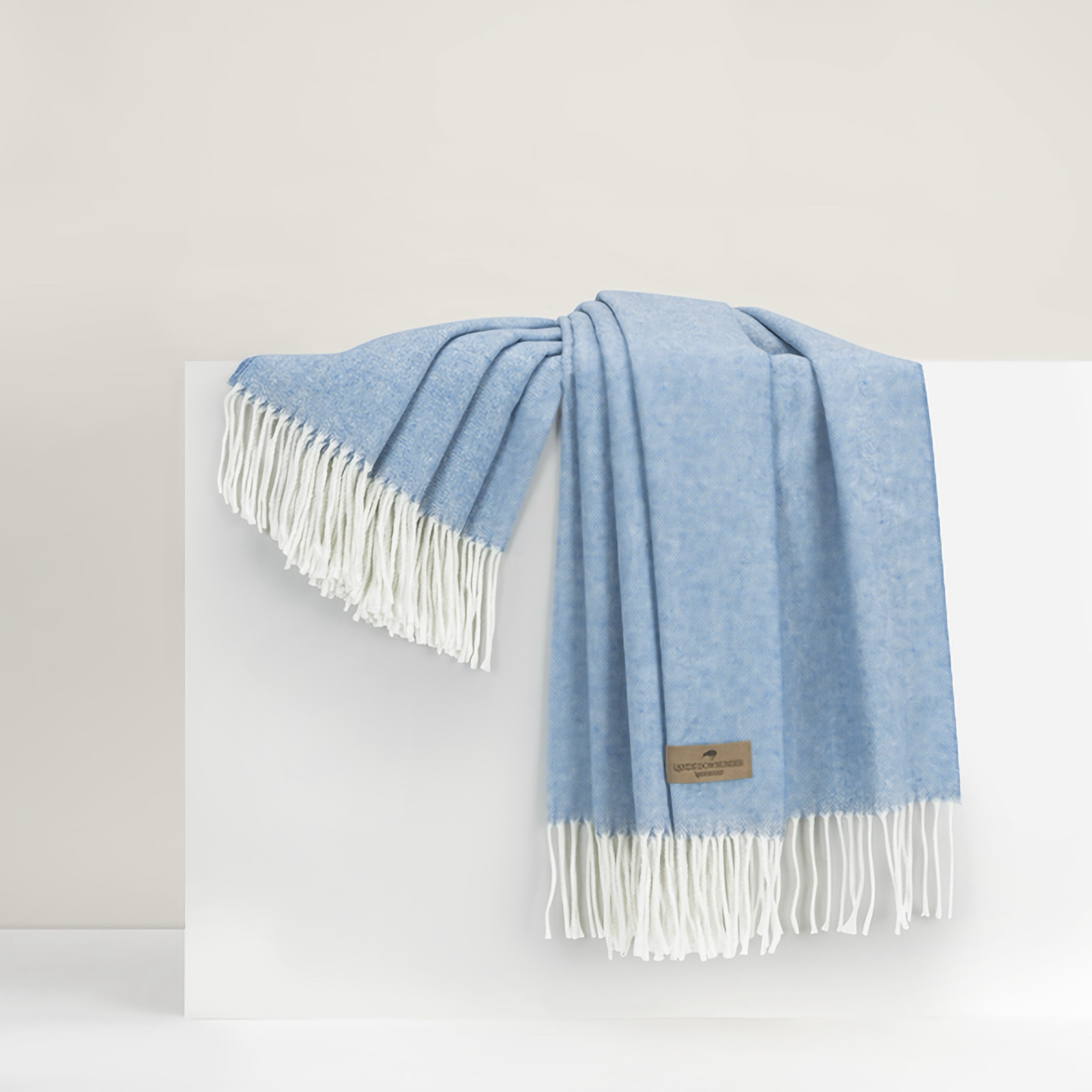 Lands Downunder Italian Herringbone Throw in Denim Color