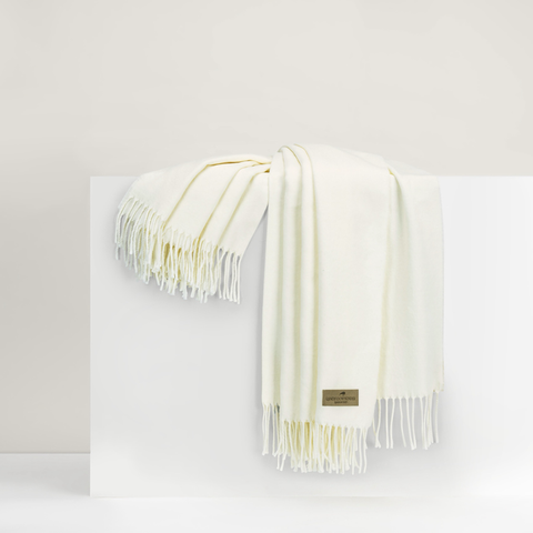 Lands Downunder Italian Herringbone Throw - Ecru featured image