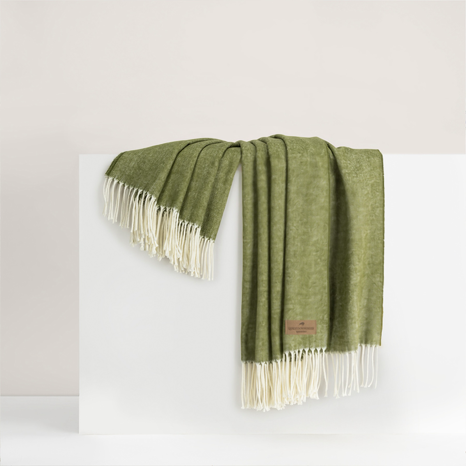 Lands Downunder Italian Herringbone Throw in Fern Color