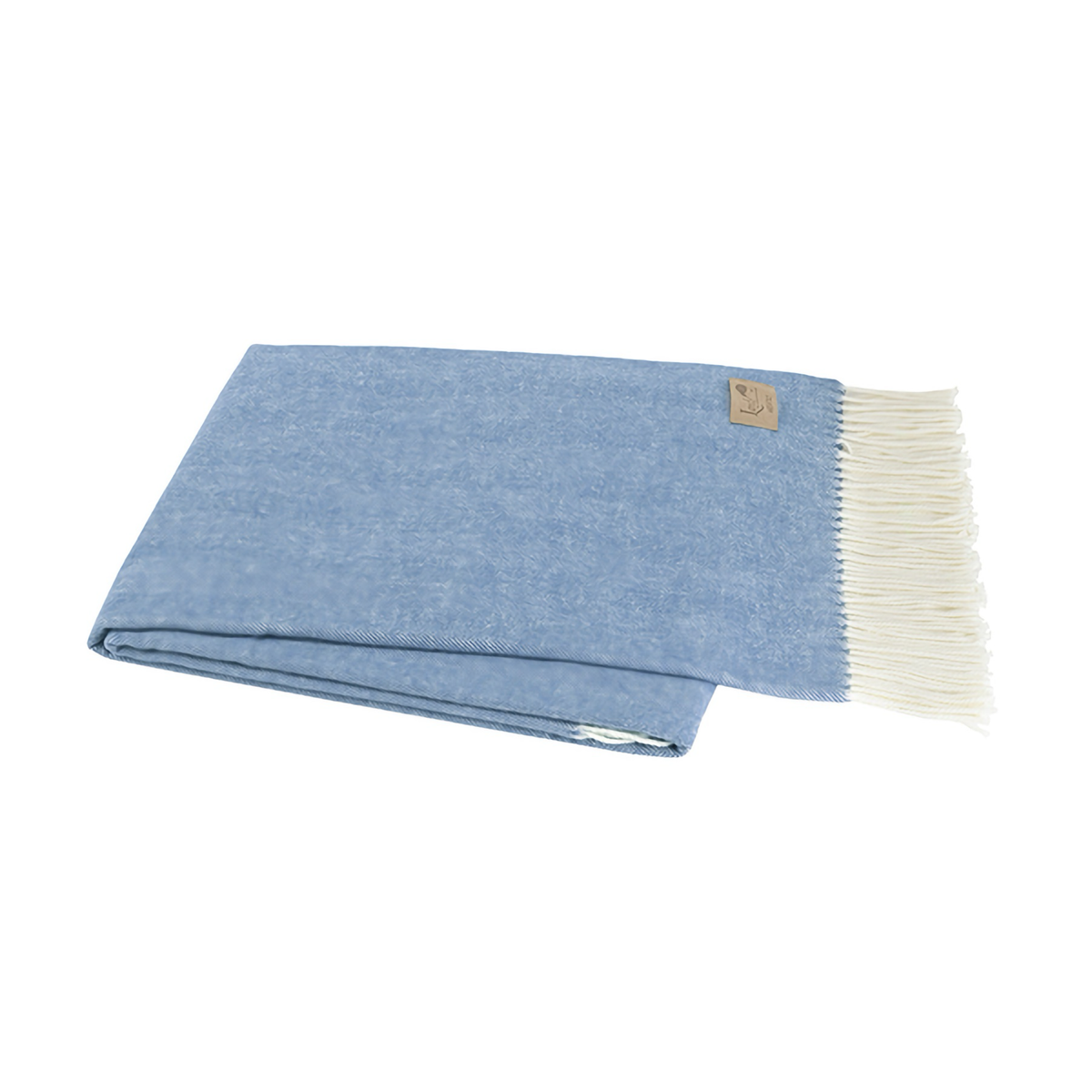 Folded Lands Downunder Italian Herringbone Throw in Chambray Color