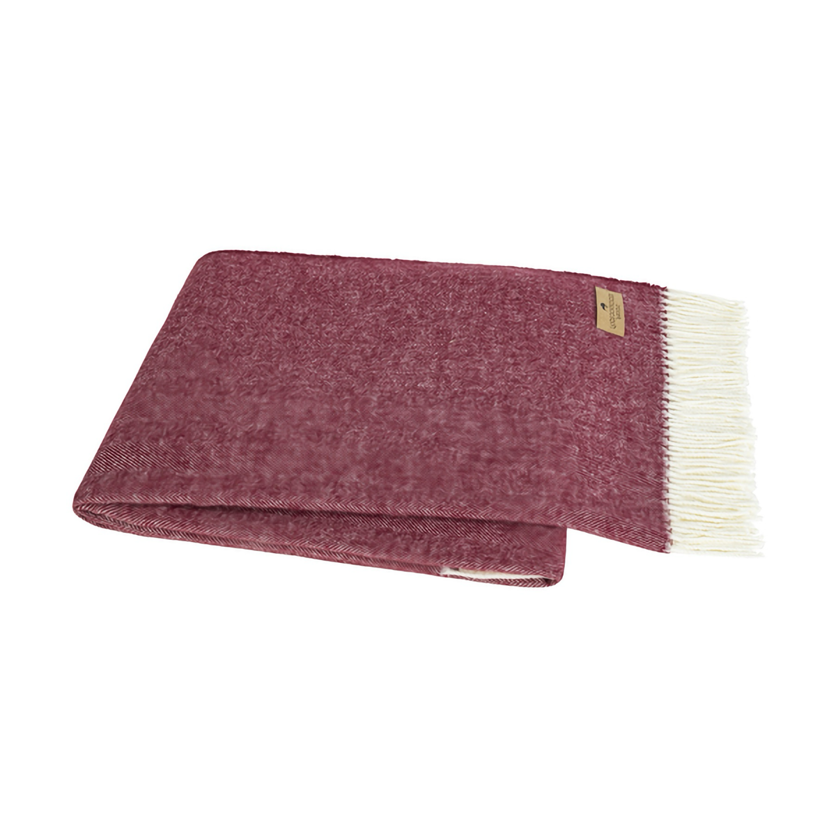 Folded Lands Downunder Italian Herringbone Throw in Cranberry Color