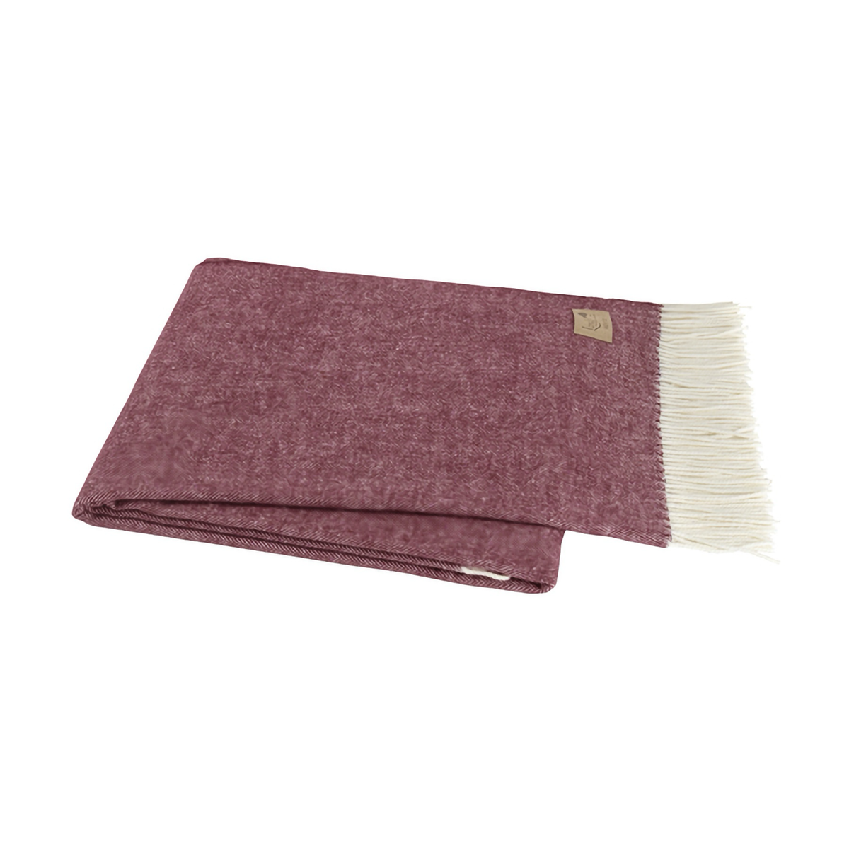 Folded Lands Downunder Italian Herringbone Throw in Deep Merlot Color