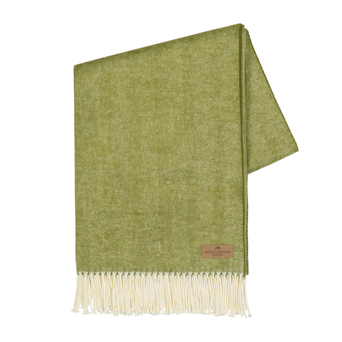 Folded Lands Downunder Italian Herringbone Throw in Fern Color