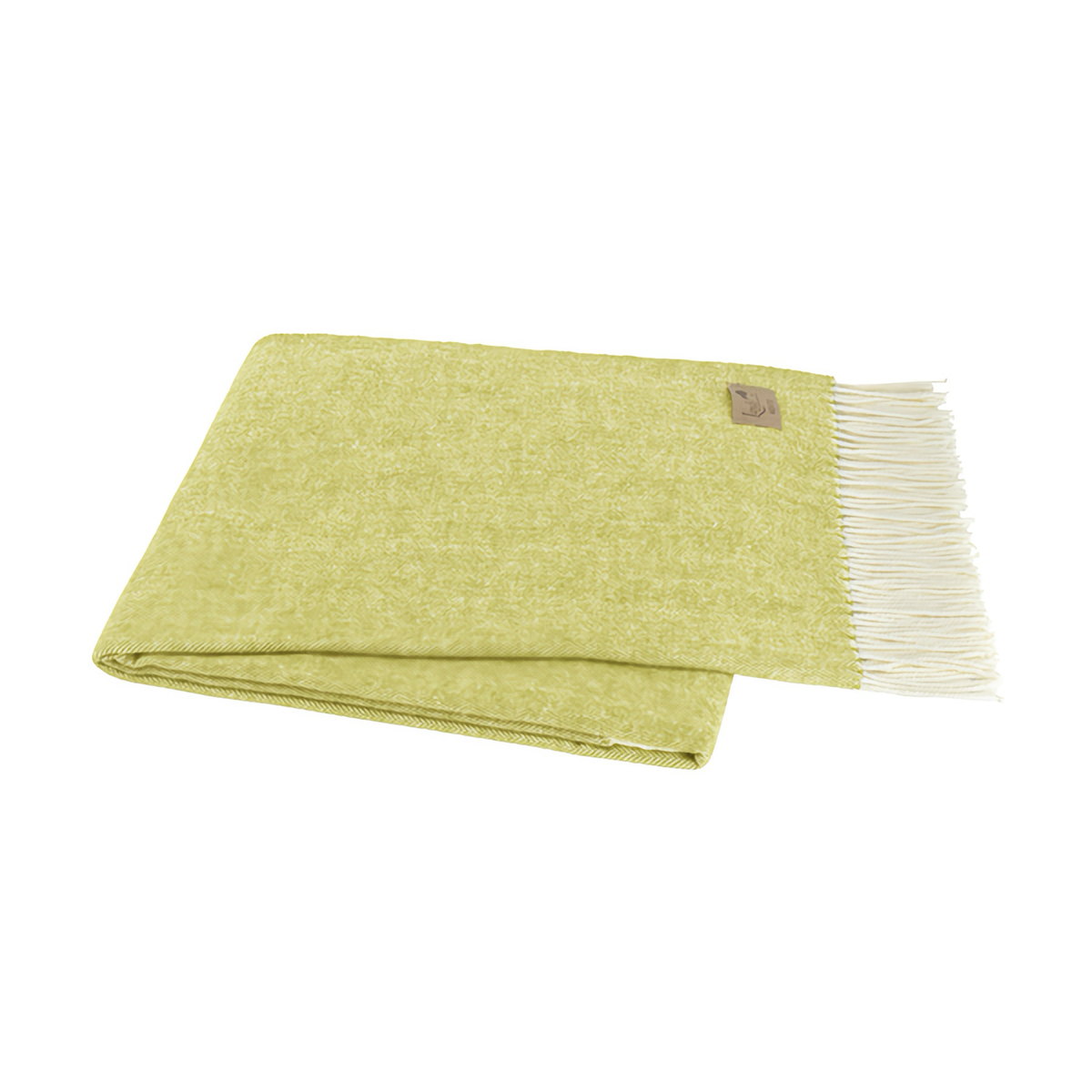 Folded Lands Downunder Italian Herringbone Throw in Lemongrass Color