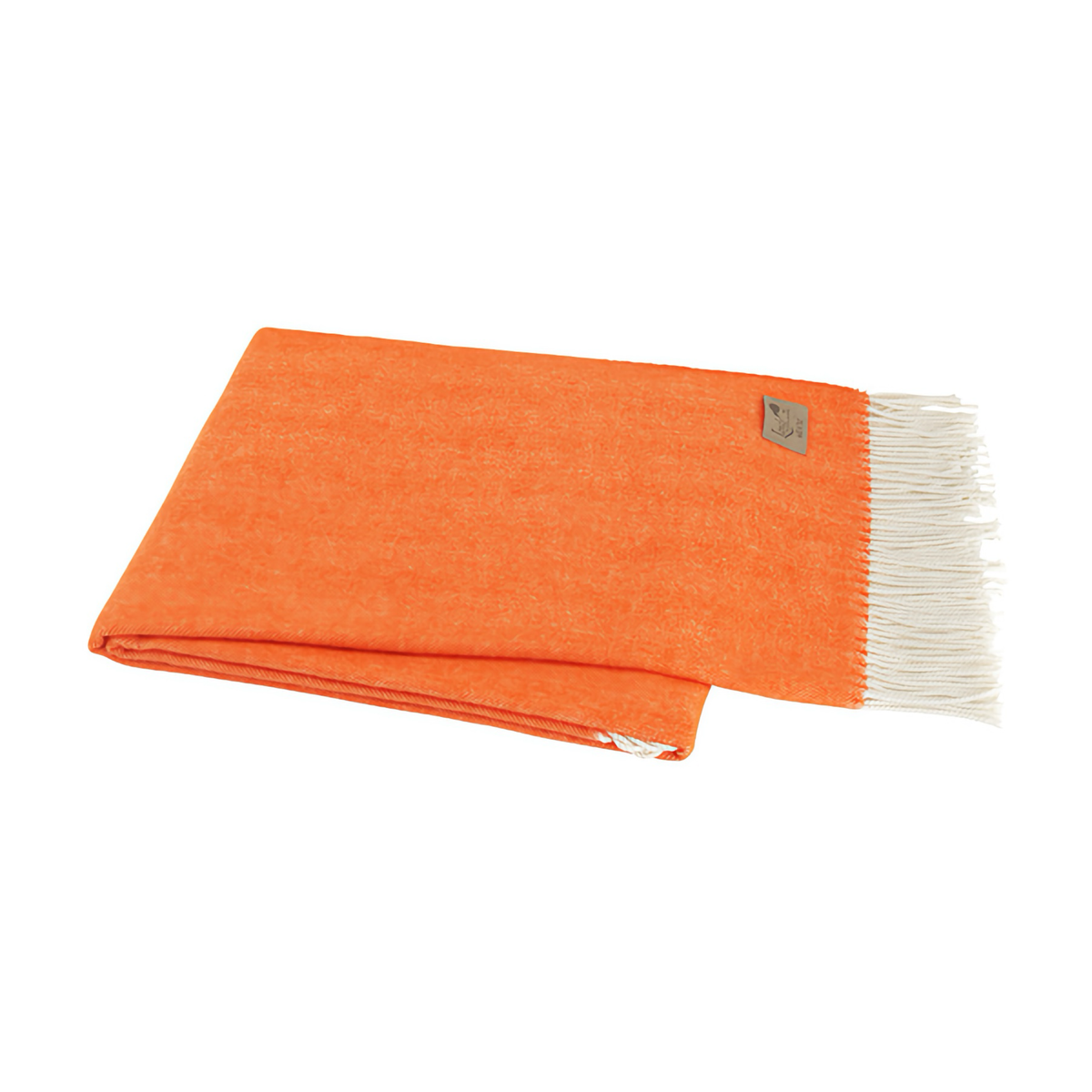 Folded Lands Downunder Italian Herringbone Throw in Tangerine Color