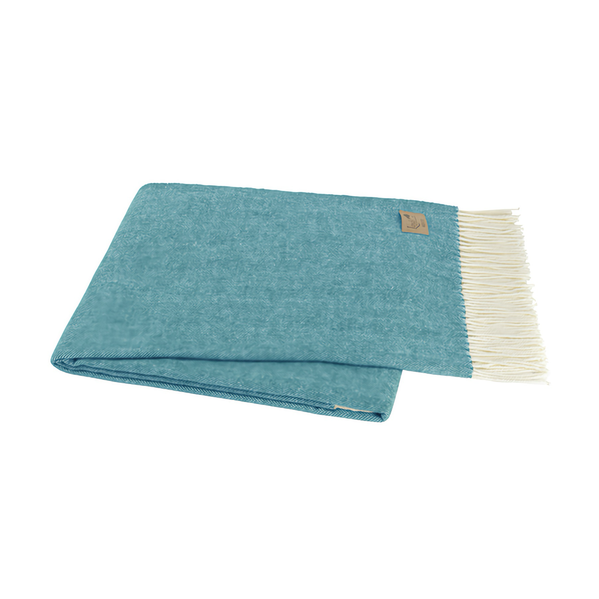 Folded Lands Downunder Italian Herringbone Throw in Teal Color