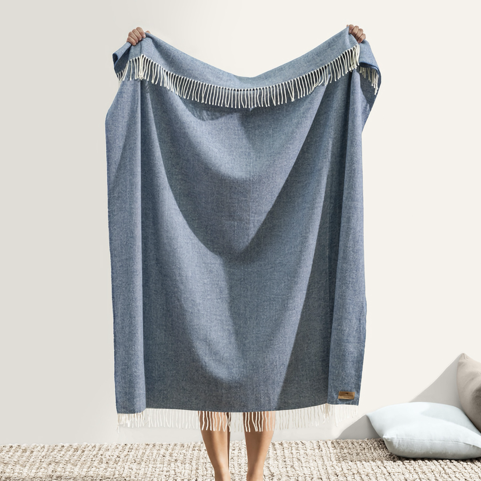 Lands Downunder Italian Herringbone Throw in Harbor Color