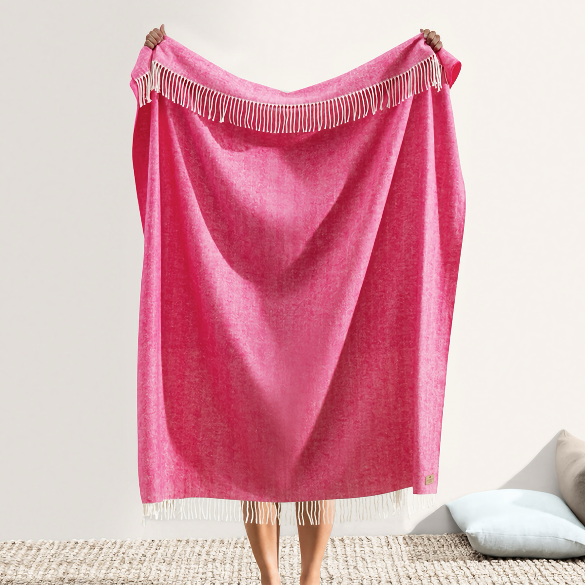 Hanging Lands Downunder Italian Herringbone Throw in Peony Color