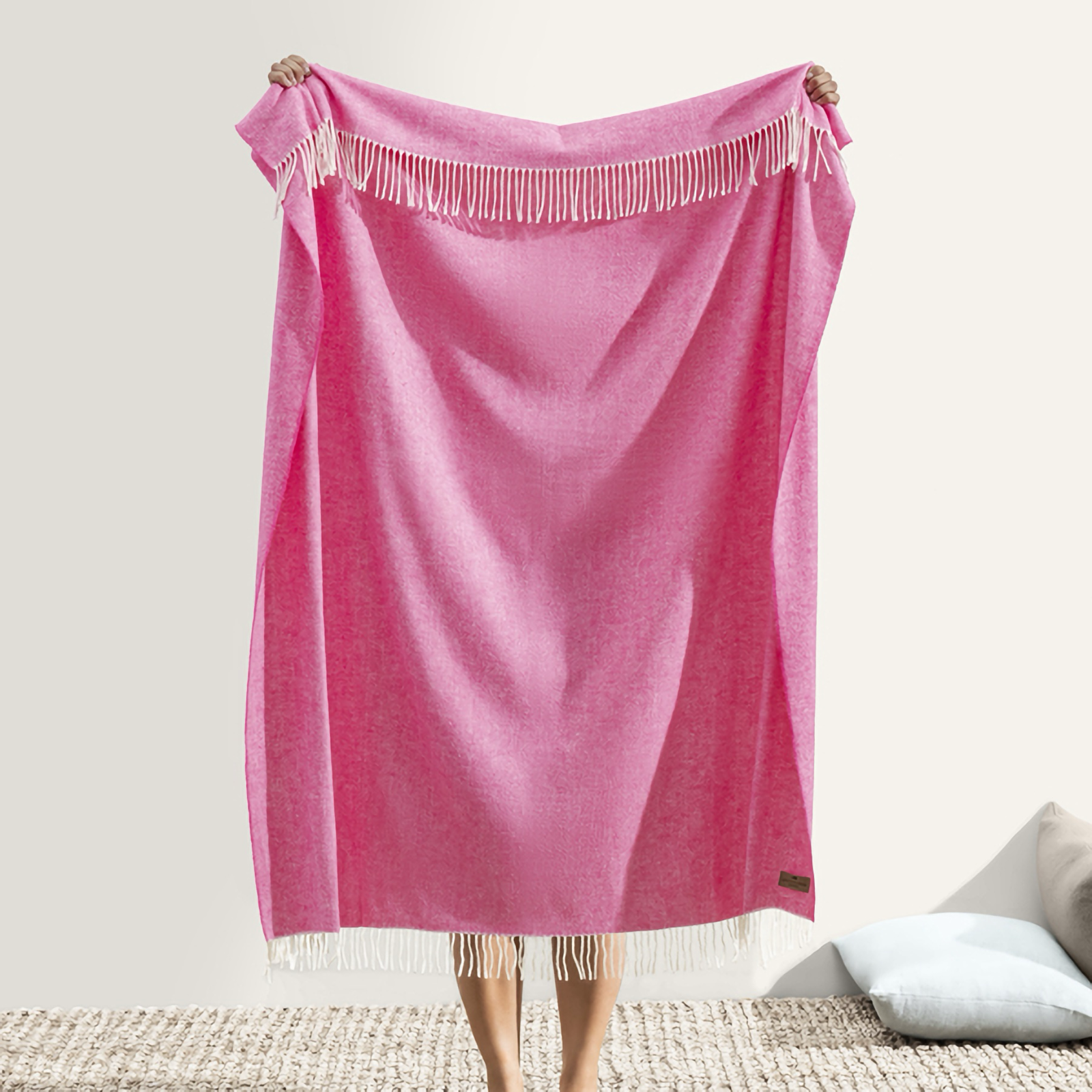 Lands Downunder Italian Herringbone Throw in Wild Orchid Color