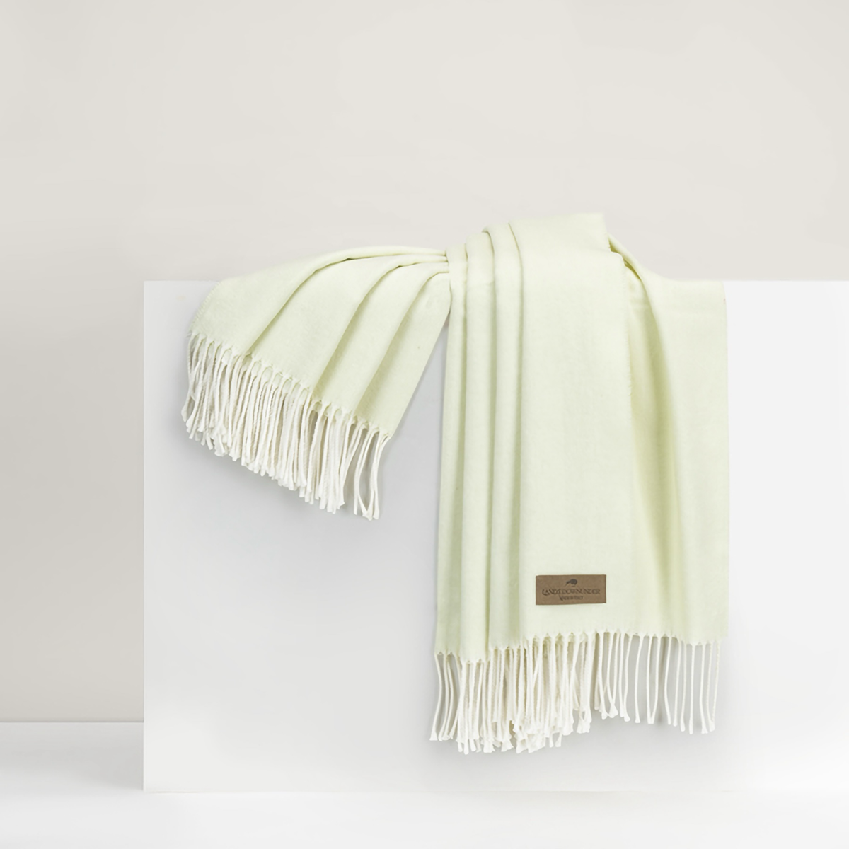 Lands Downunder Italian Herringbone Throw in Icy Lime Color