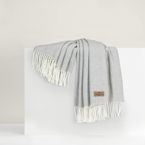 Lands Downunder Italian Herringbone Throw - Light Gray featured image