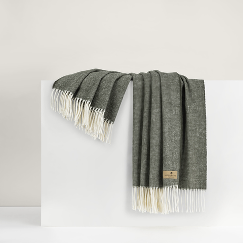 Lands Downunder Italian Herringbone Throw - Moss featured image