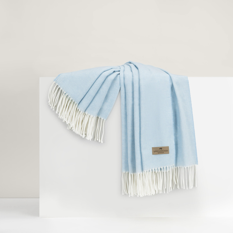 Lands Downunder Italian Herringbone Throw - Sky Blue featured image