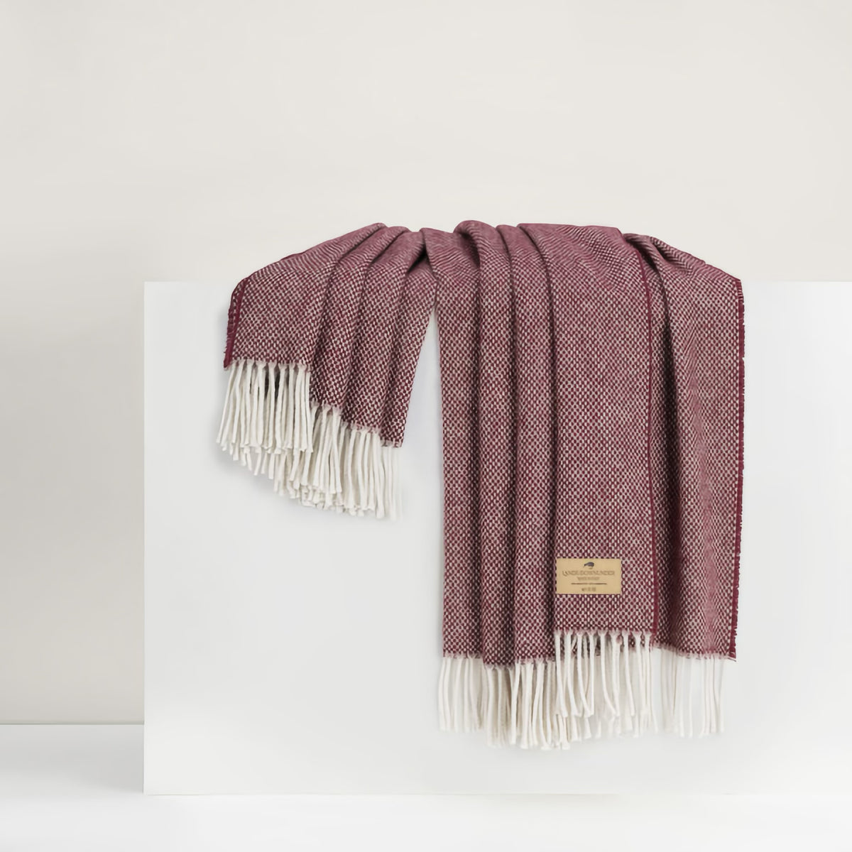 Lands Downunder Juno Cashmere Throw in Bordeaux color