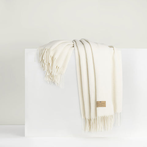 Lands Downunder Juno Cashmere Throw - Ecru featured image