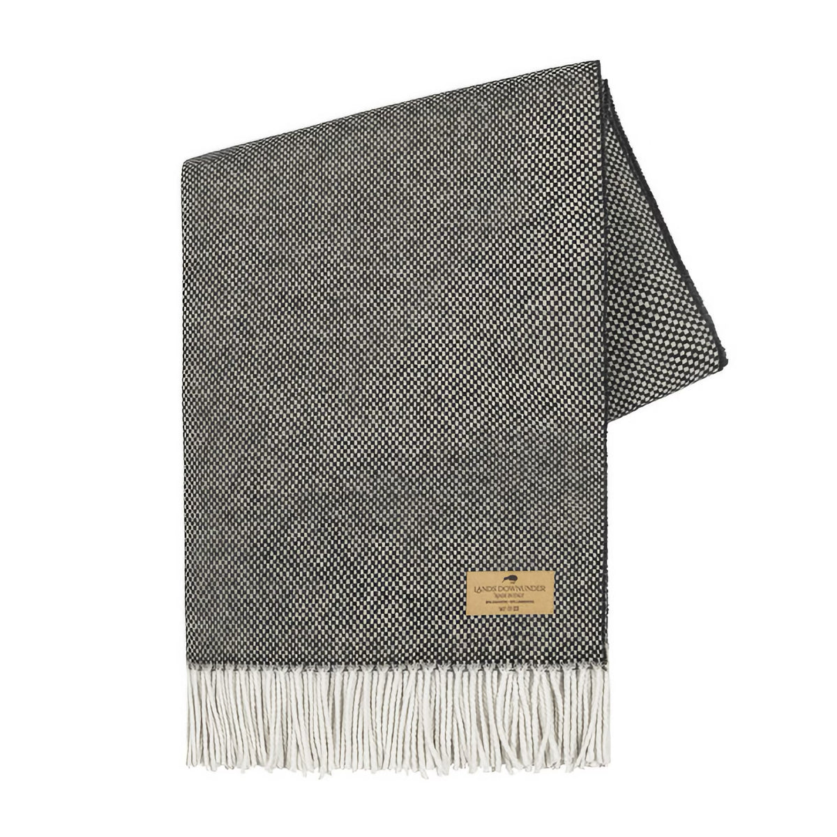 Folded Lands Downunder Juno Cashmere Throw in Charcoal color
