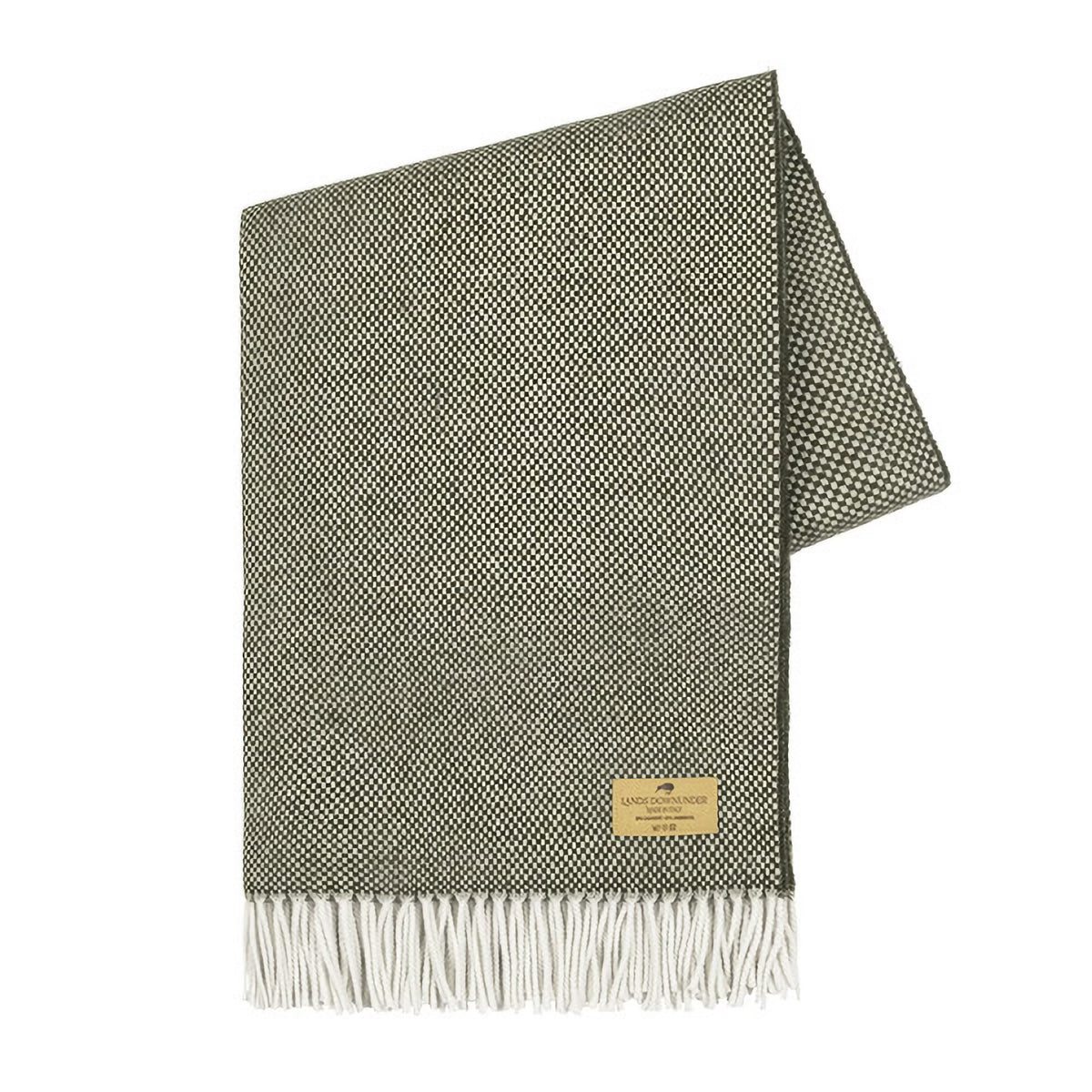Folded Lands Downunder Juno Cashmere Throw in Chive color