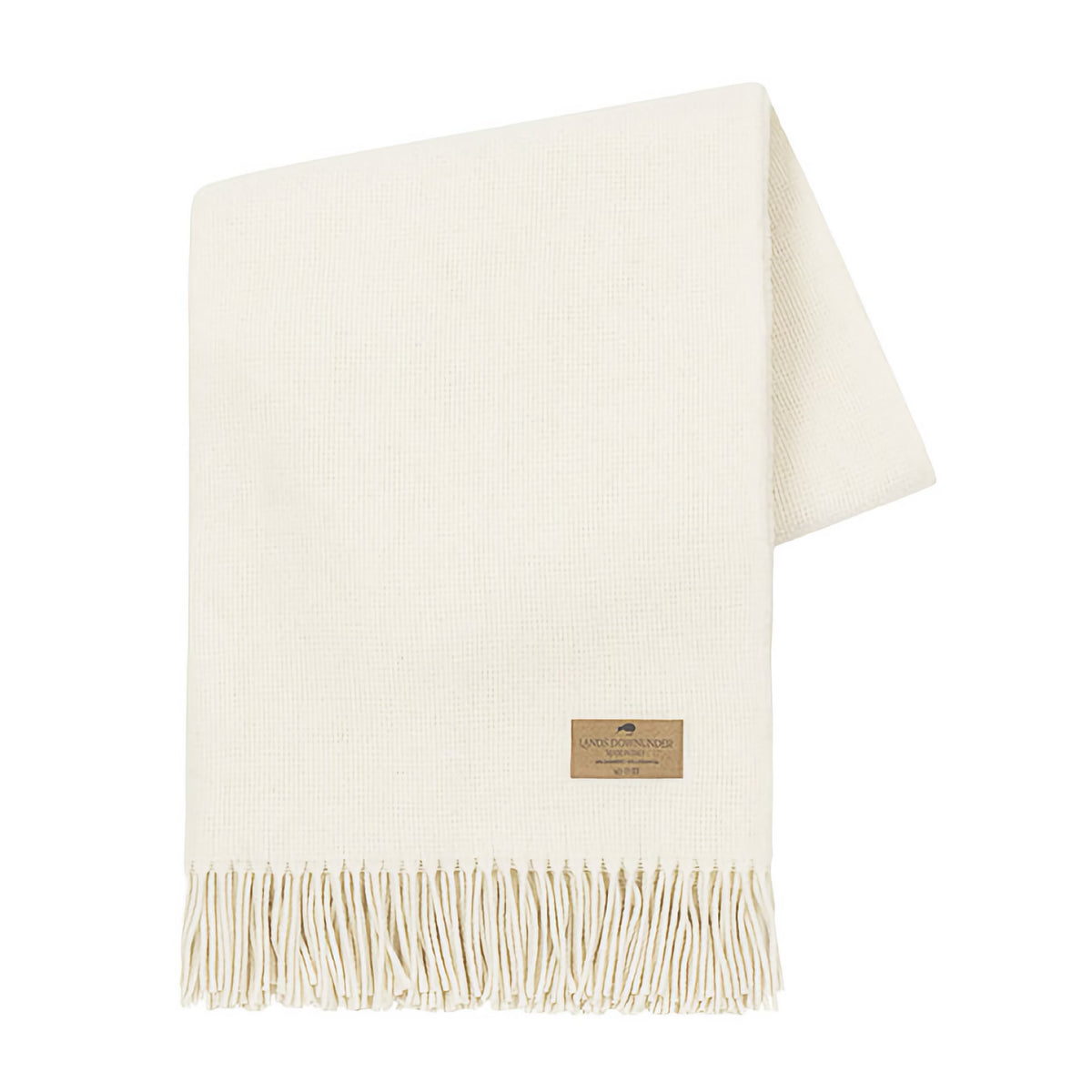 Folded Lands Downunder Juno Cashmere Throw in Ecru color