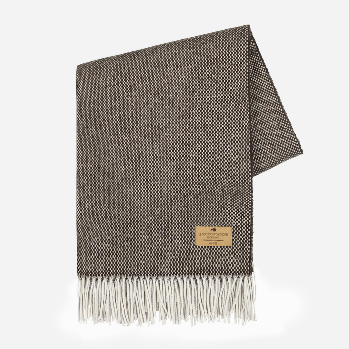Folded Lands Downunder Juno Cashmere Throw in Espresso color