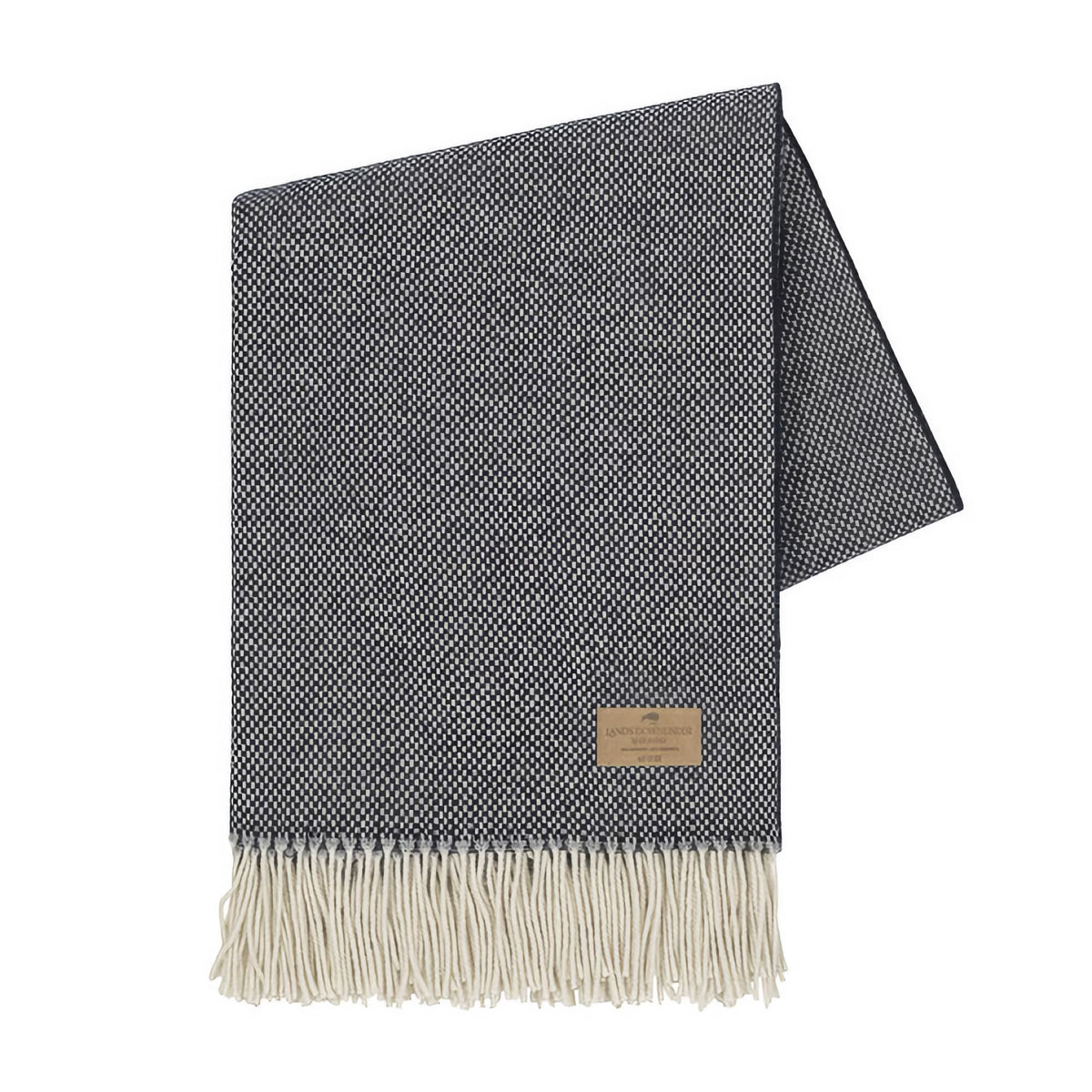 Folded Lands Downunder Juno Cashmere Throw in Navy color